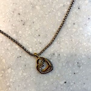 David Yurman Double Heart Necklace, 14K gold